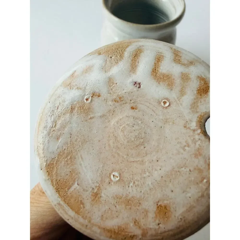 Vintage 1982 Signed Studio Pottery Honey Pot with Lid Jam Jar